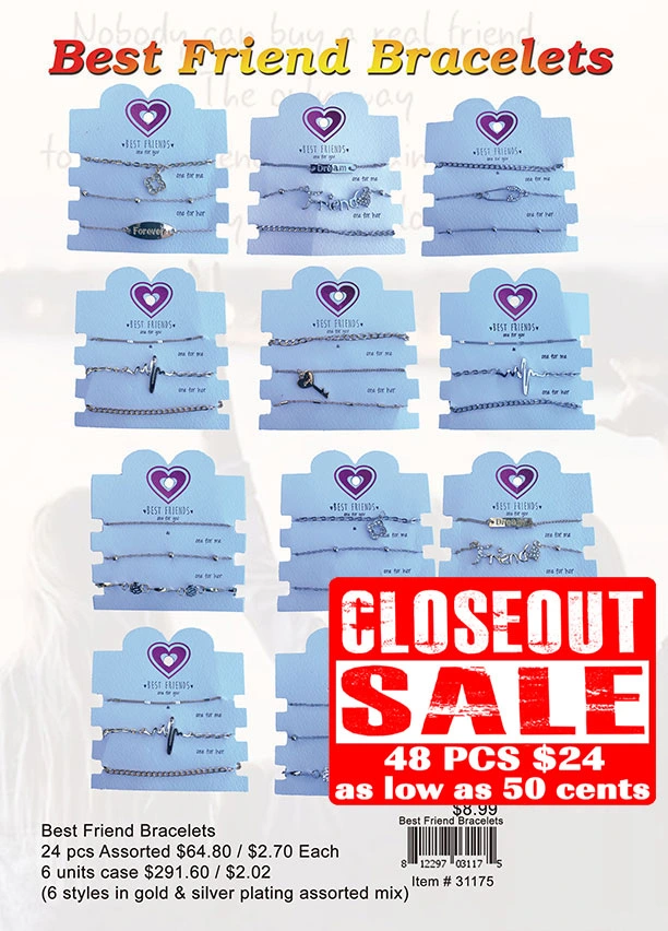 Best Friend Bracelets - Closeout 48 Pcs.